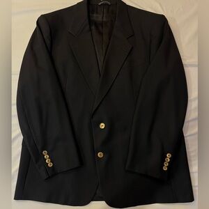Christian Dior Le Connaisseur Black Wool Blazer Men’s 42R Gold Buttons Vintage
